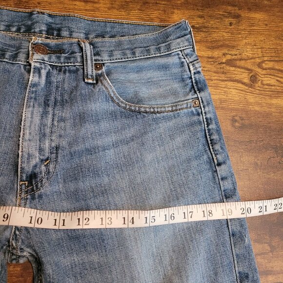 Levi's Jeans 32x30 Slim Bootcut 527 Ripped Medium Light Wash Cotton Western - Picture 8 of 11